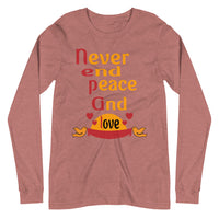 NEVER END PEACE AND LOVE unisex tshirt full sleeve
