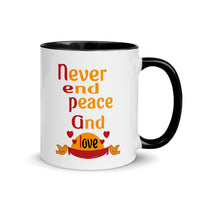 NEVER END PEACE AND LOVE 11oz color inside mug