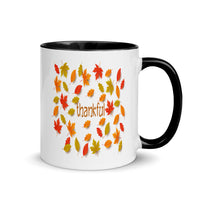 THANKFUL FALL LEAVES 11oz color inside mug