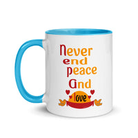 NEVER END PEACE AND LOVE 11oz color inside mug