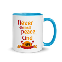 NEVER END PEACE AND LOVE 11oz color inside mug
