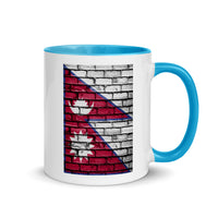 NEPAL FLAG ON WHITE WALL 110z color inside speaking mug
