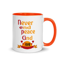 NEVER END PEACE AND LOVE 11oz color inside mug