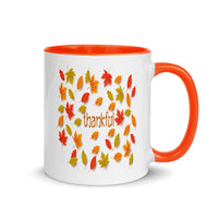 THANKFUL FALL LEAVES 11oz color inside mug
