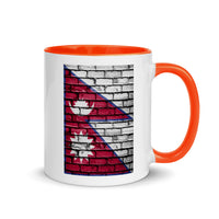 NEPAL FLAG ON WHITE WALL 110z color inside speaking mug