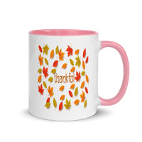 THANKFUL FALL LEAVES 11oz color inside mug