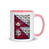 NEPAL FLAG ON WHITE WALL 110z color inside speaking mug