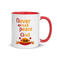 NEVER END PEACE AND LOVE 11oz color inside mug