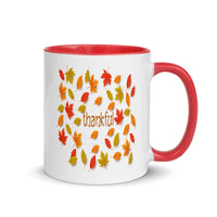 THANKFUL FALL LEAVES 11oz color inside mug