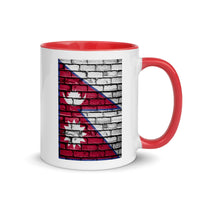 NEPAL FLAG ON WHITE WALL 110z color inside speaking mug
