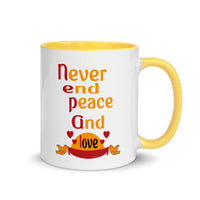 NEVER END PEACE AND LOVE 11oz color inside mug