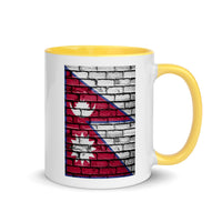 NEPAL FLAG ON WHITE WALL 110z color inside speaking mug