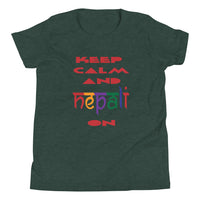 KEEP CALM AND NEPALI ON COLORFUL youth tshirt