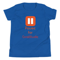 PAUSE FOR GRATITUDE youth tshirt