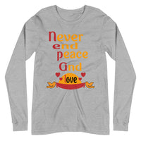 NEVER END PEACE AND LOVE unisex tshirt full sleeve
