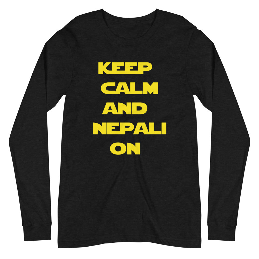 KEEP CALM AND NEPALI ON STAR-WARS unisex tshirt full sleeve