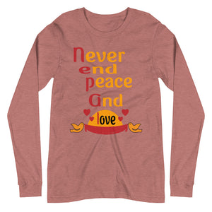 NEVER END PEACE AND LOVE unisex tshirt full sleeve