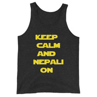 KEEP CALM AND NEPALI ON STAR WARS unisex tanktop