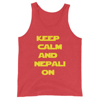 KEEP CALM AND NEPALI ON STAR WARS unisex tanktop