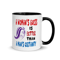 A WOMAN'S GUESS 11oz color inside mug
