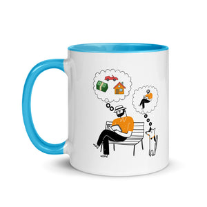 A DOG'S THINKING 11oz color inside mug