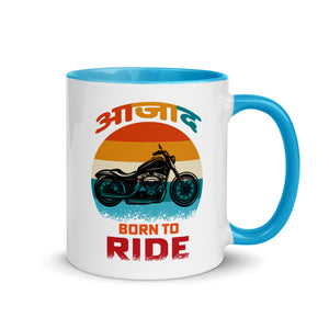 AZAAD BORN TO RIDE 11oz color inside hindi speaking mug