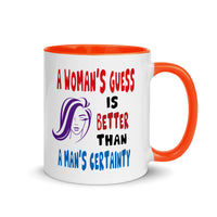 A WOMAN'S GUESS 11oz color inside mug
