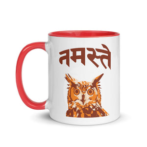 NAMASTE OWL 11oz color inside mug