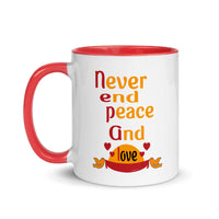 NEVER END PEACE AND LOVE 11oz color inside mug