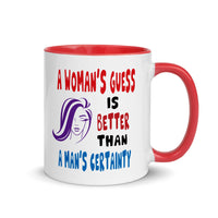 A WOMAN'S GUESS 11oz color inside mug
