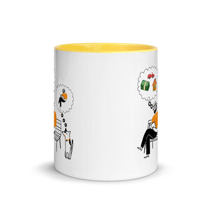 A DOG'S THINKING 11oz color inside mug