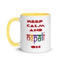 KEEP CALM AND NEPALI ON COLORFUL 11oz color inside mug
