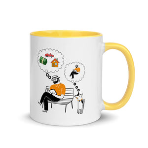 A DOG'S THINKING 11oz color inside mug