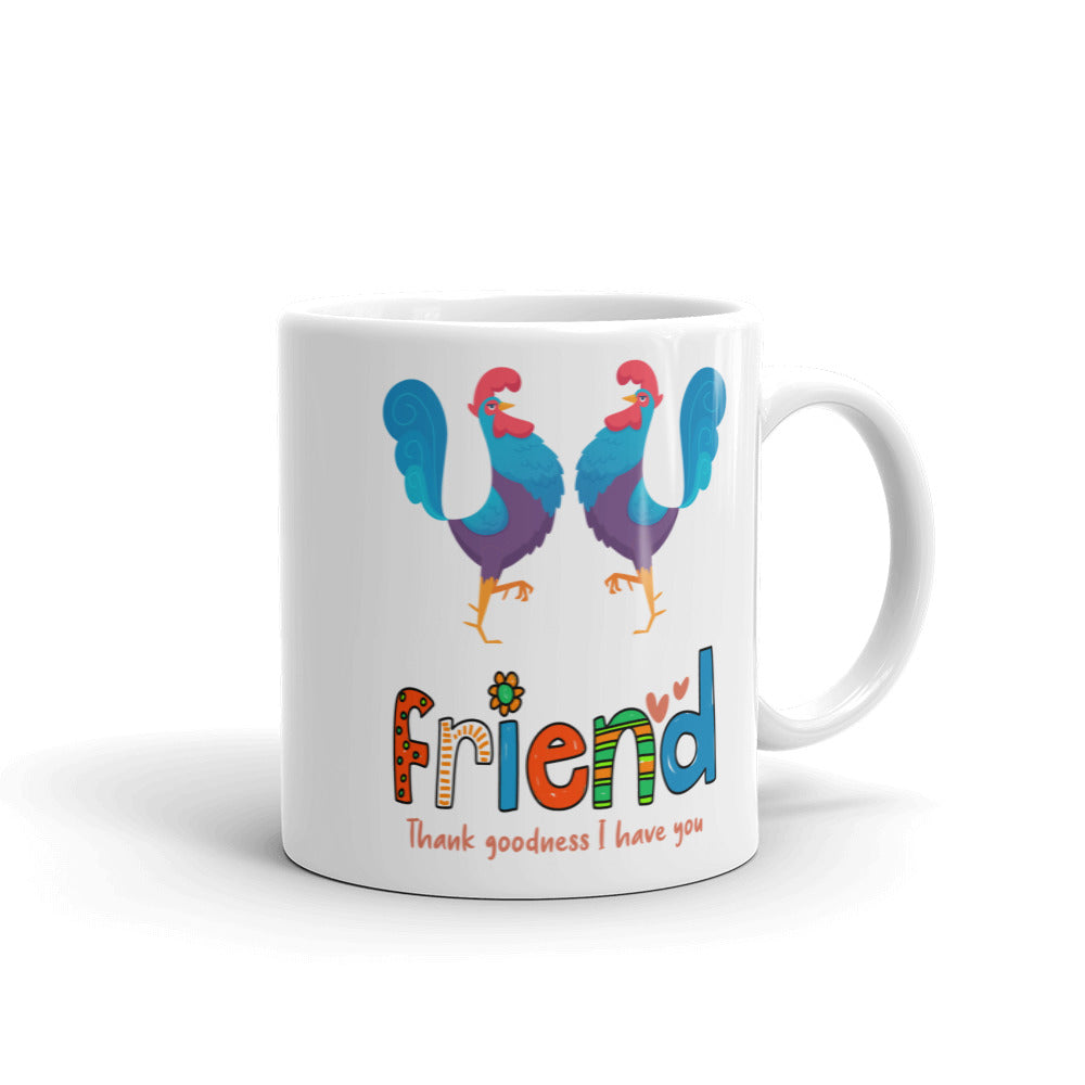 THANK GOODNESS FOR FRIEND 11oz/15oz all white mug